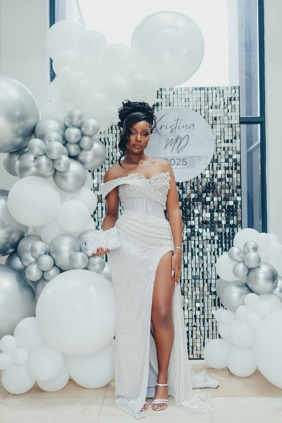 Modern Silver Off-the-Shoulder Sweetheart Mermaid Prom Dress