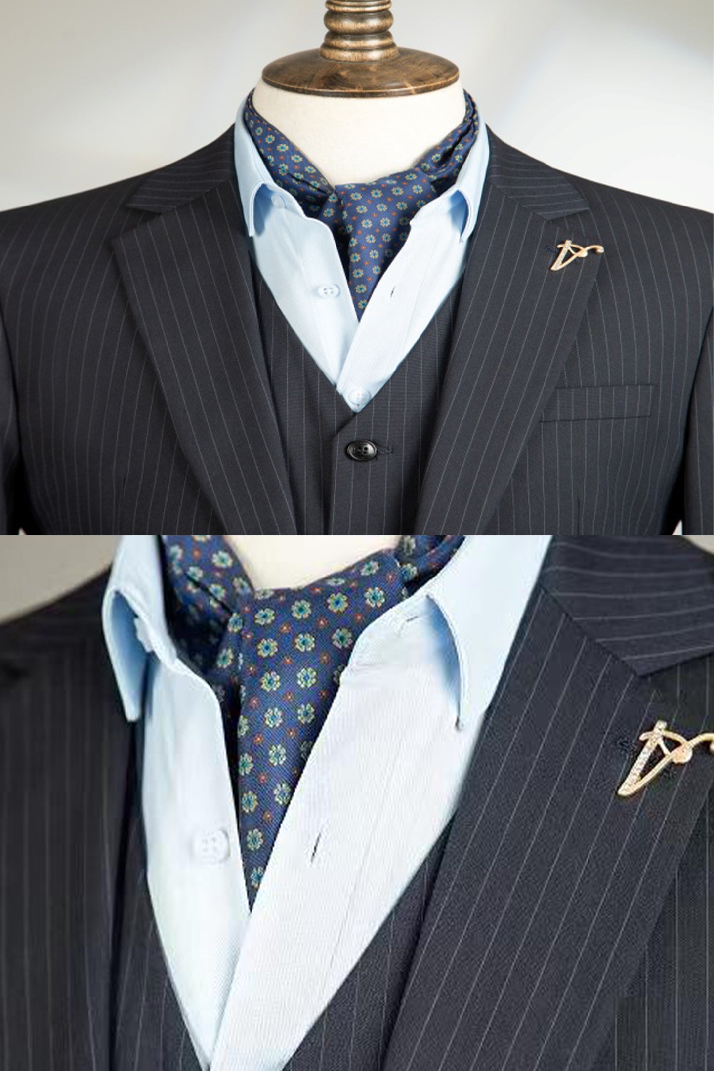 Prom Suit With Flap One Button Notched Lapel Three Pieces Striped