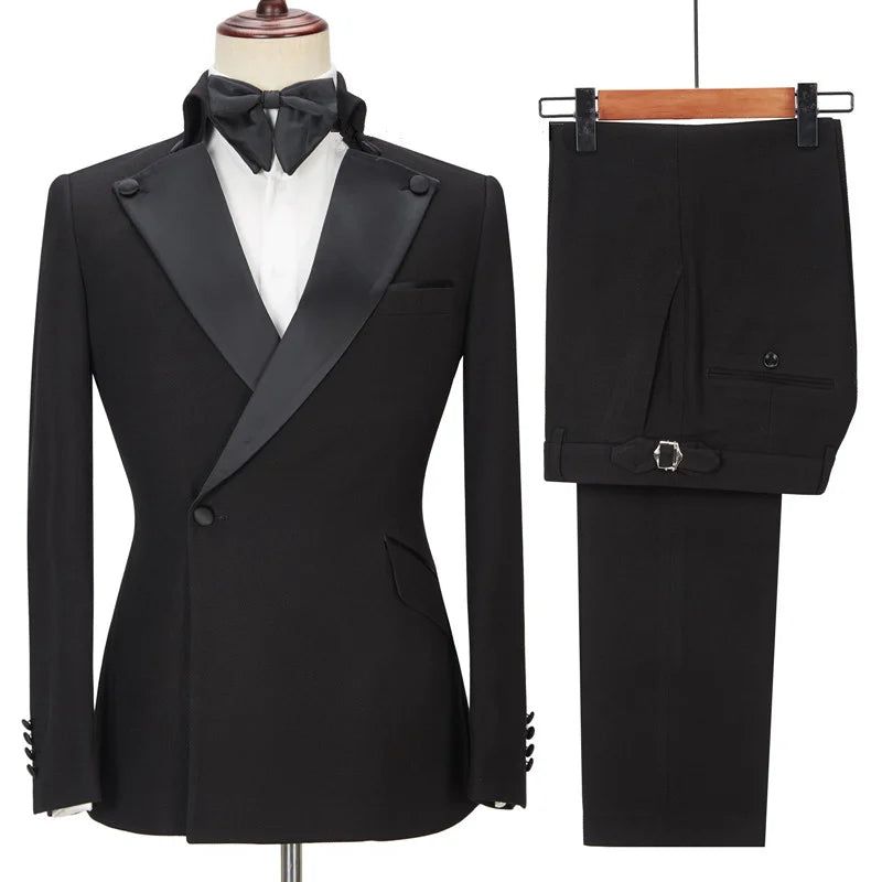 Elegant Best Fited Black Ring Bearer Suits With Peaked Lapel Party