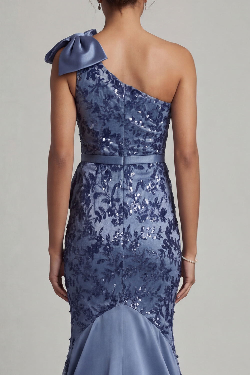 One Shoulder Mermaid Sequin Long Mother of the Bride Dress