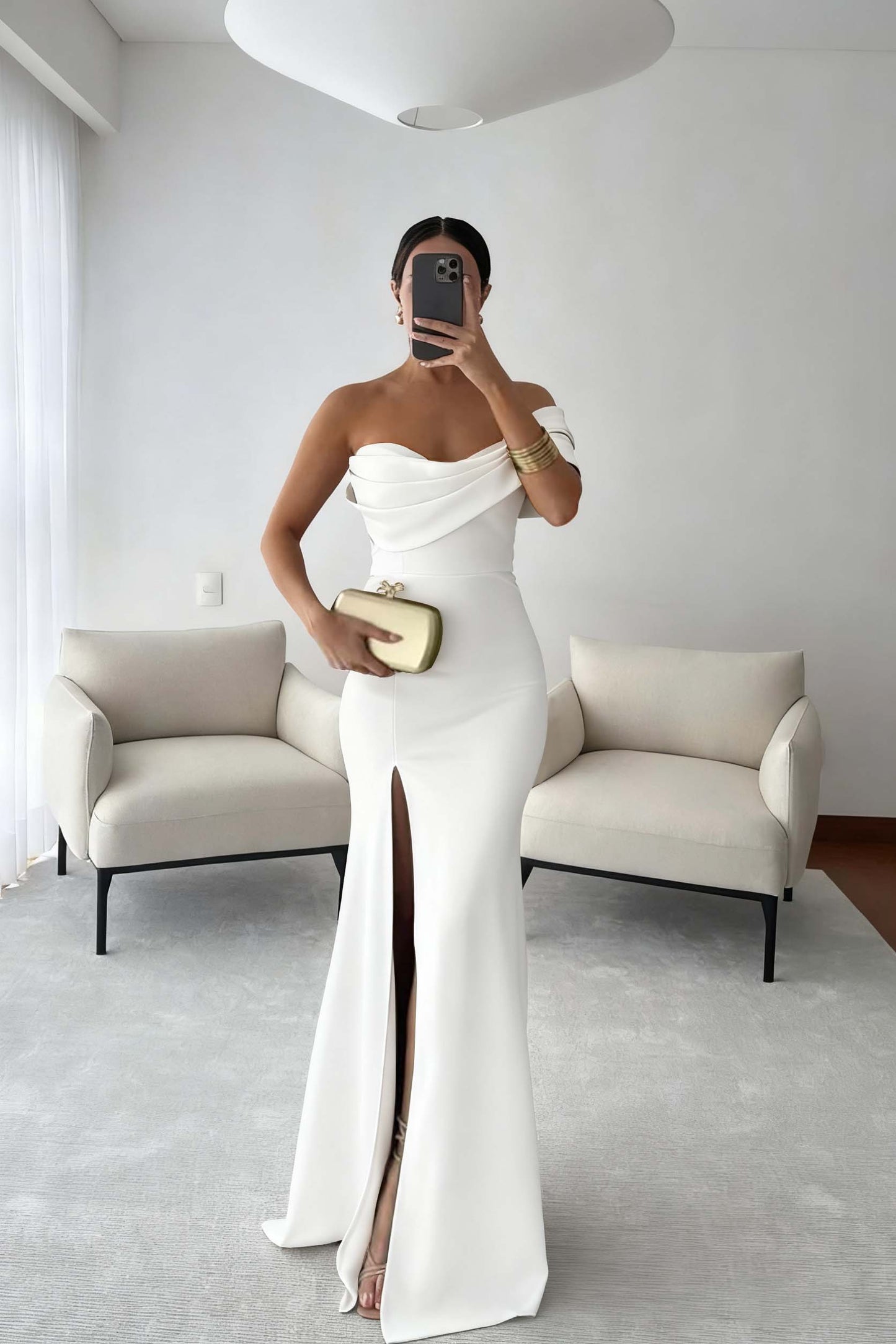 Sleeveless Prom Dress Mermaid Slimming Pleated with Split