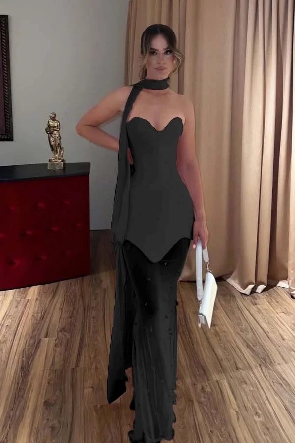 Candy Pink Sweetheart Spliced Beaded Prom Dress