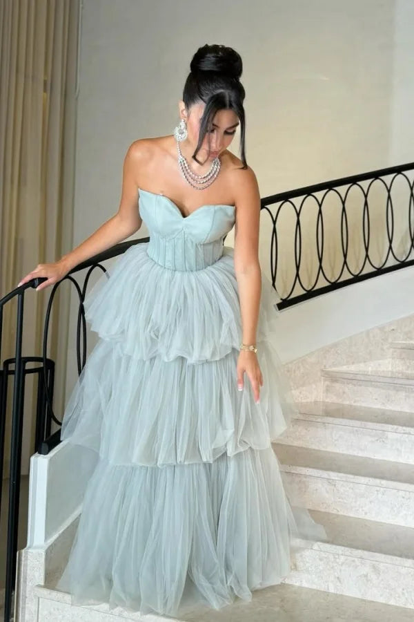 Tulle Strapless Multi-layered Evening Dress ZT0418