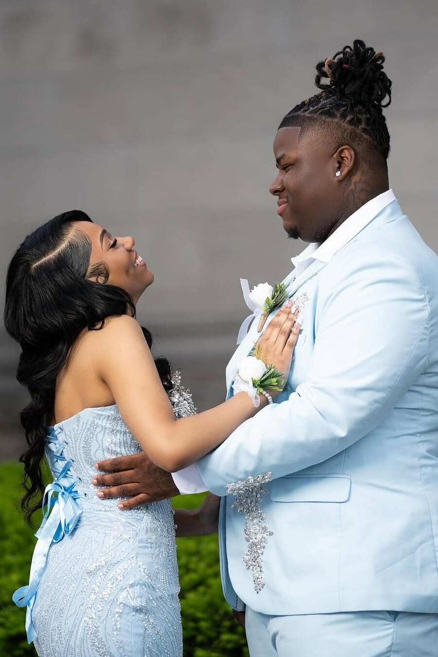 Baby Blue Sweetheart Mermaid Prom Dress Long With Beadings