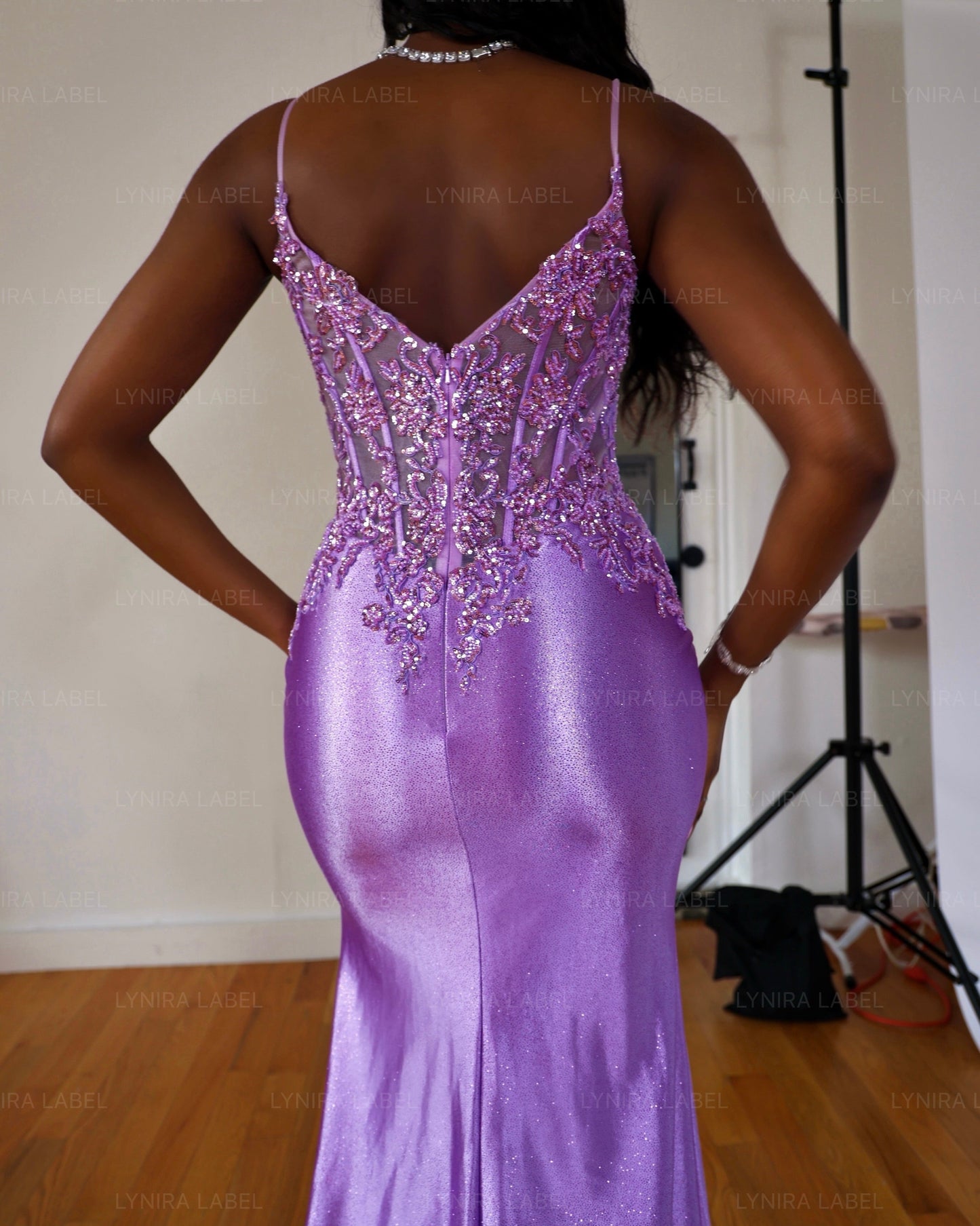 The Gia Glitter Lace Gown Prom Dress