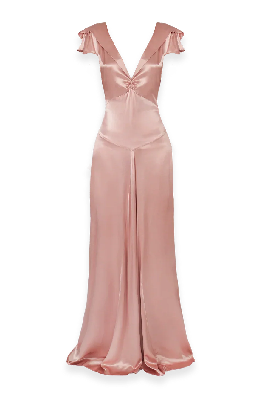 Elegant A Line Deep V Neck Yellow Long Party Dress