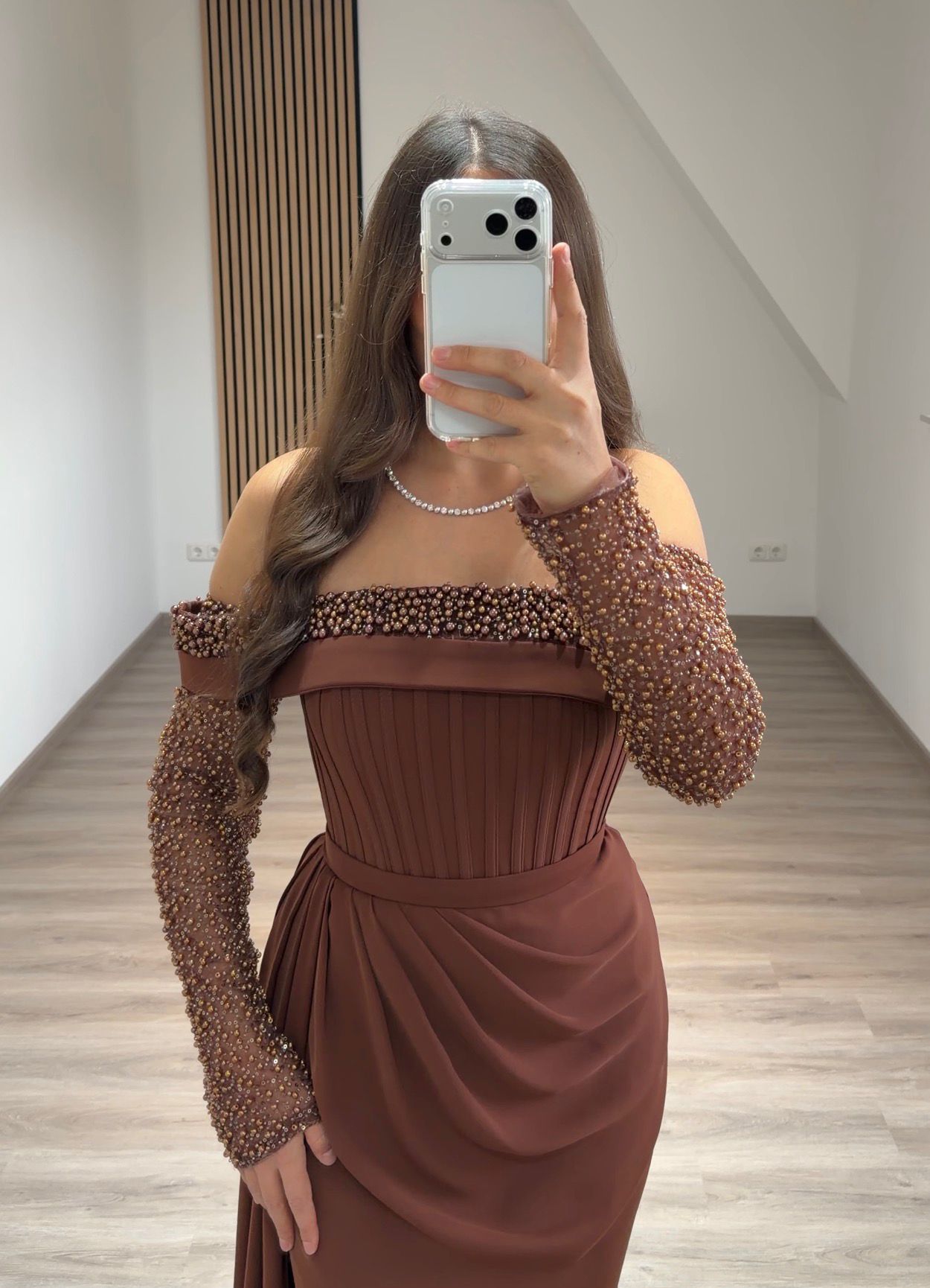 Mermaid Velvet Off the Shoulder Long Formal Dress with Sleeves
