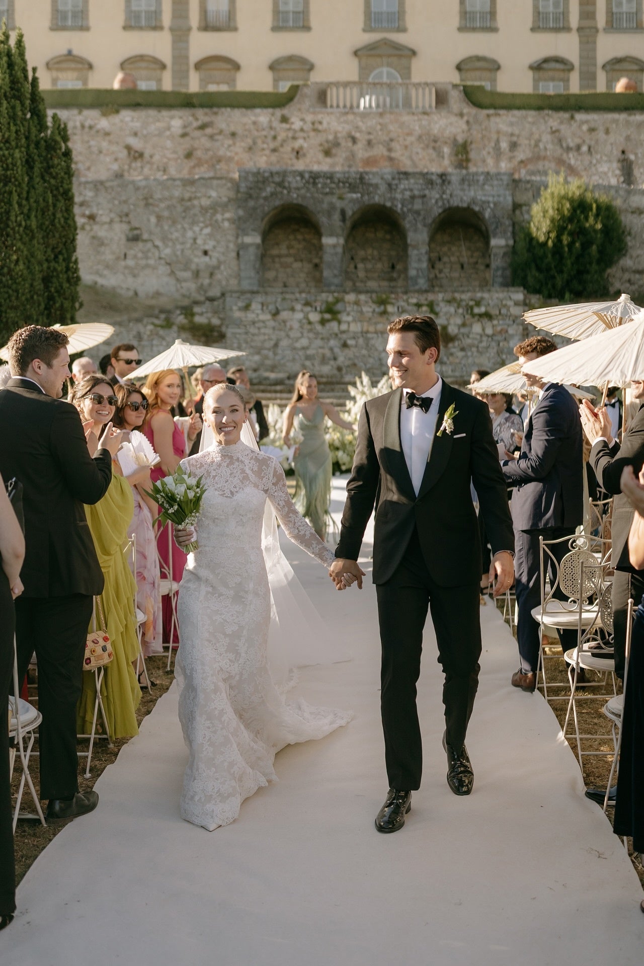 Long Sleeve Wedding Dress Ivory High Neck Lace Mermaid Bridal Gown