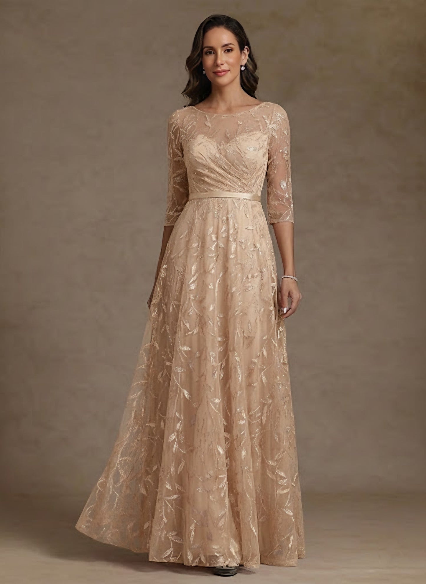Princess Scoop Lace Mother of the Bride Dress