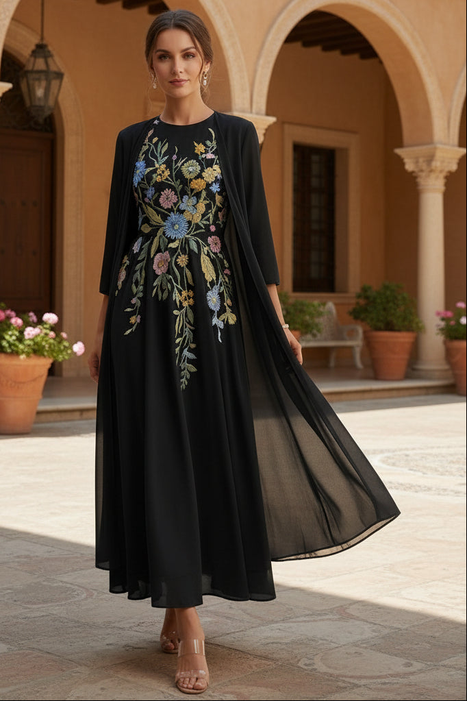 A-Line Scoop Chiffon Mother of the Bride Dress