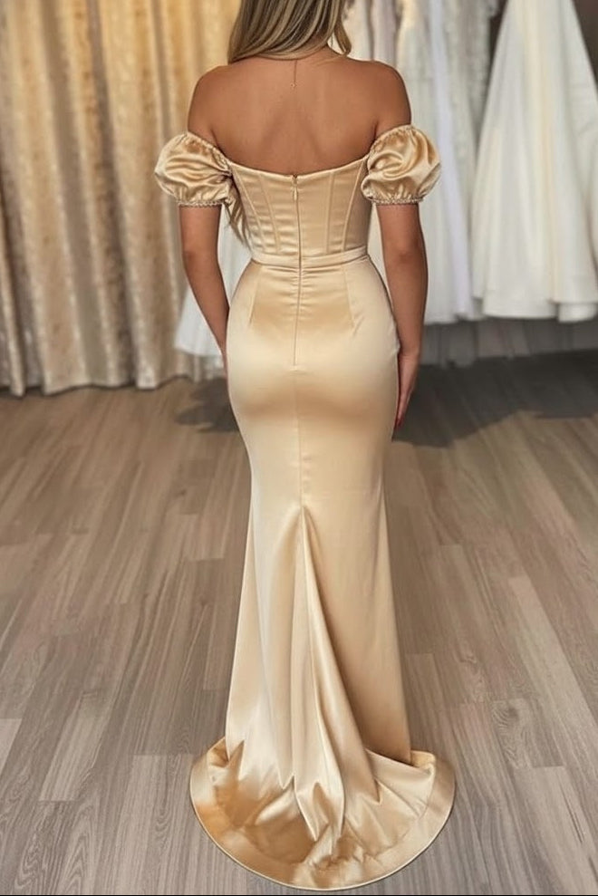 Sweetheart Sleeveless Satin Pleated Floor-Length Mermaid Formal Prom Dress
