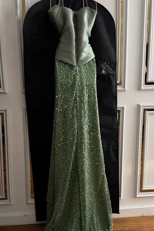 Mermaid Strapless Empire Two Tone Party Prom Dress With Train