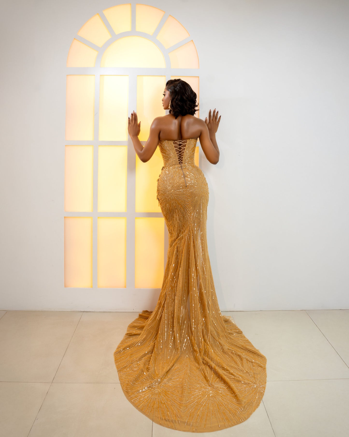 Charming Halter Sleeveless Sequins Ruched Prom Dress