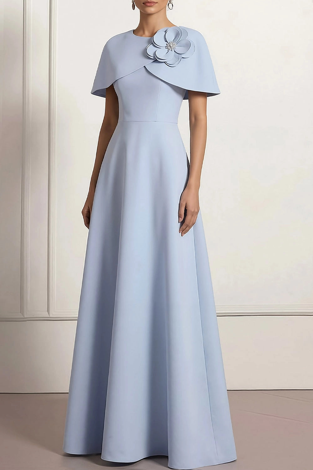 Elegant A-Line Gown with Ruffle Detail
