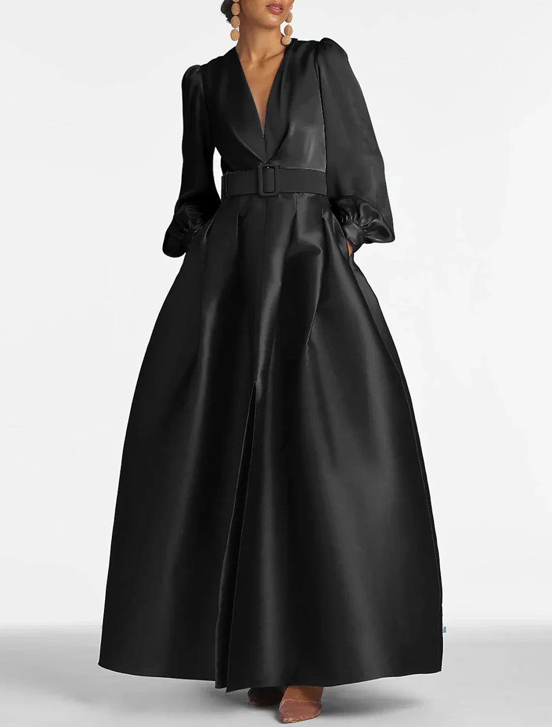 Weitese A-Line Evening Gown High Split Wedding Guest Dress