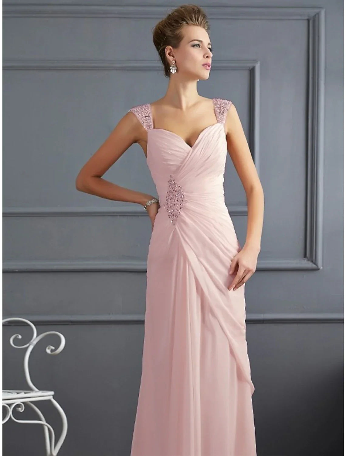 Trumpet Evening Gown Sparkle & Shine Dress Formal Wedding Guest Dress
