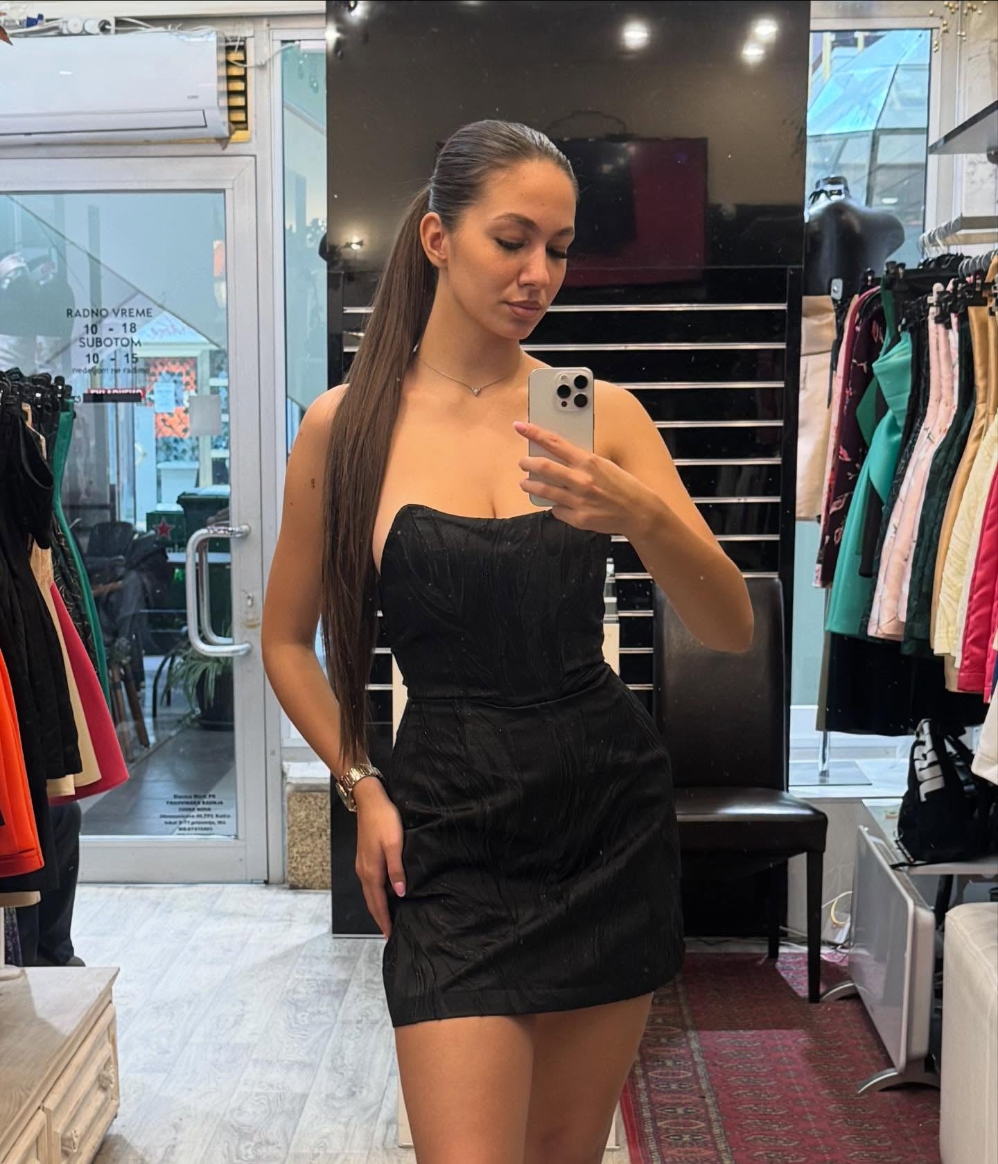 Strapless Sweetheart Textured Mini Dress