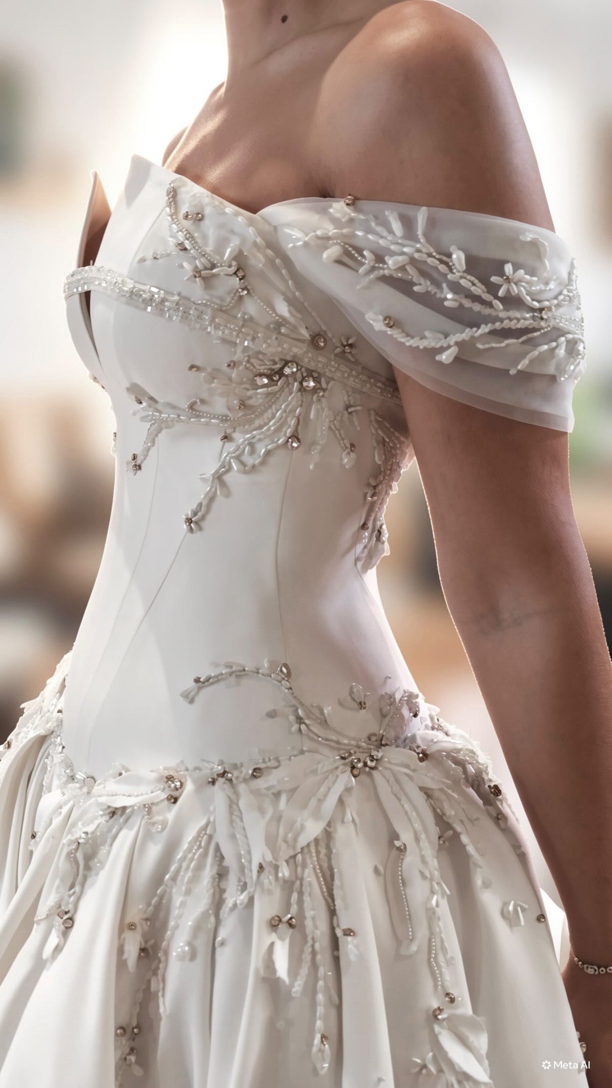 Corset Ball Gown Wedding Dress with Beading