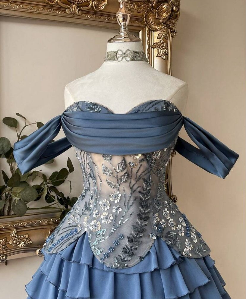 Tiered Ruffled Off-the-Shoulder Corset Mini Dress