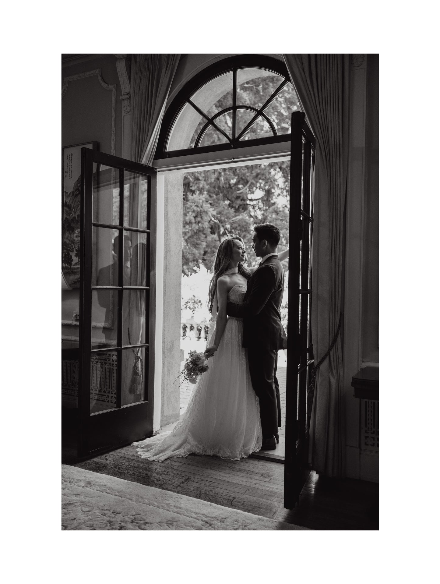 Corset Lace A-Line Wedding Dress with Neck Scarf