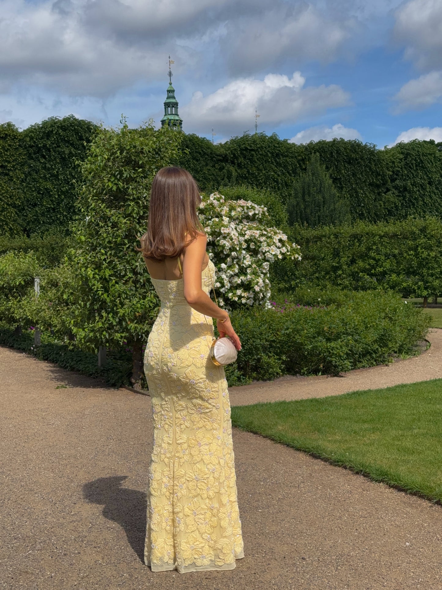 Floral Lace Mermaid Evening Gown Square Neckline