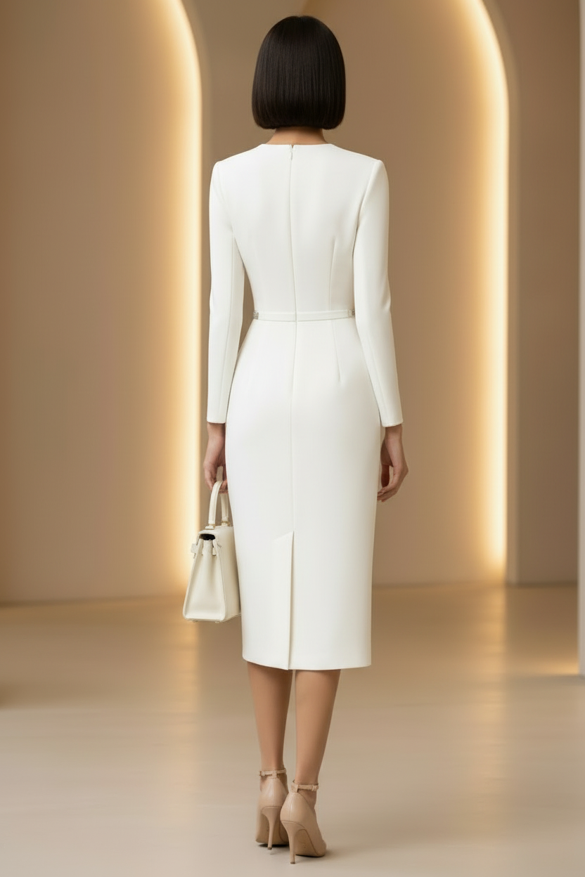 Tailored Wrap Midi Dress