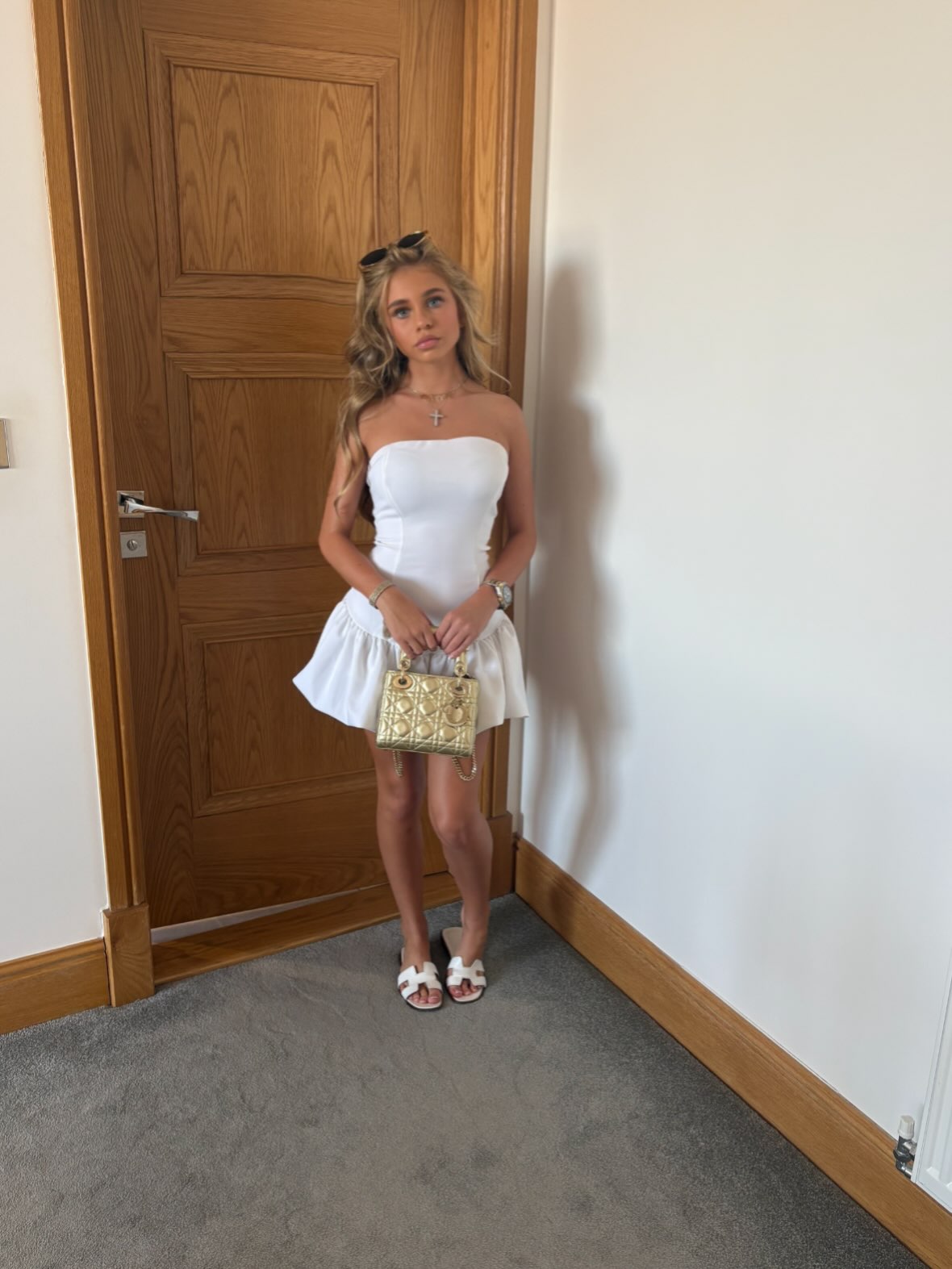 Strapless Drop-Waist Mini Dress with Ruffle Hem