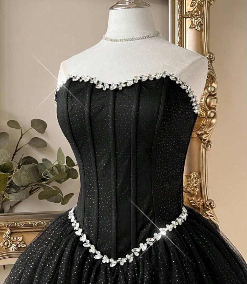 Strapless Sweetheart Glitter Corset Mini Dress