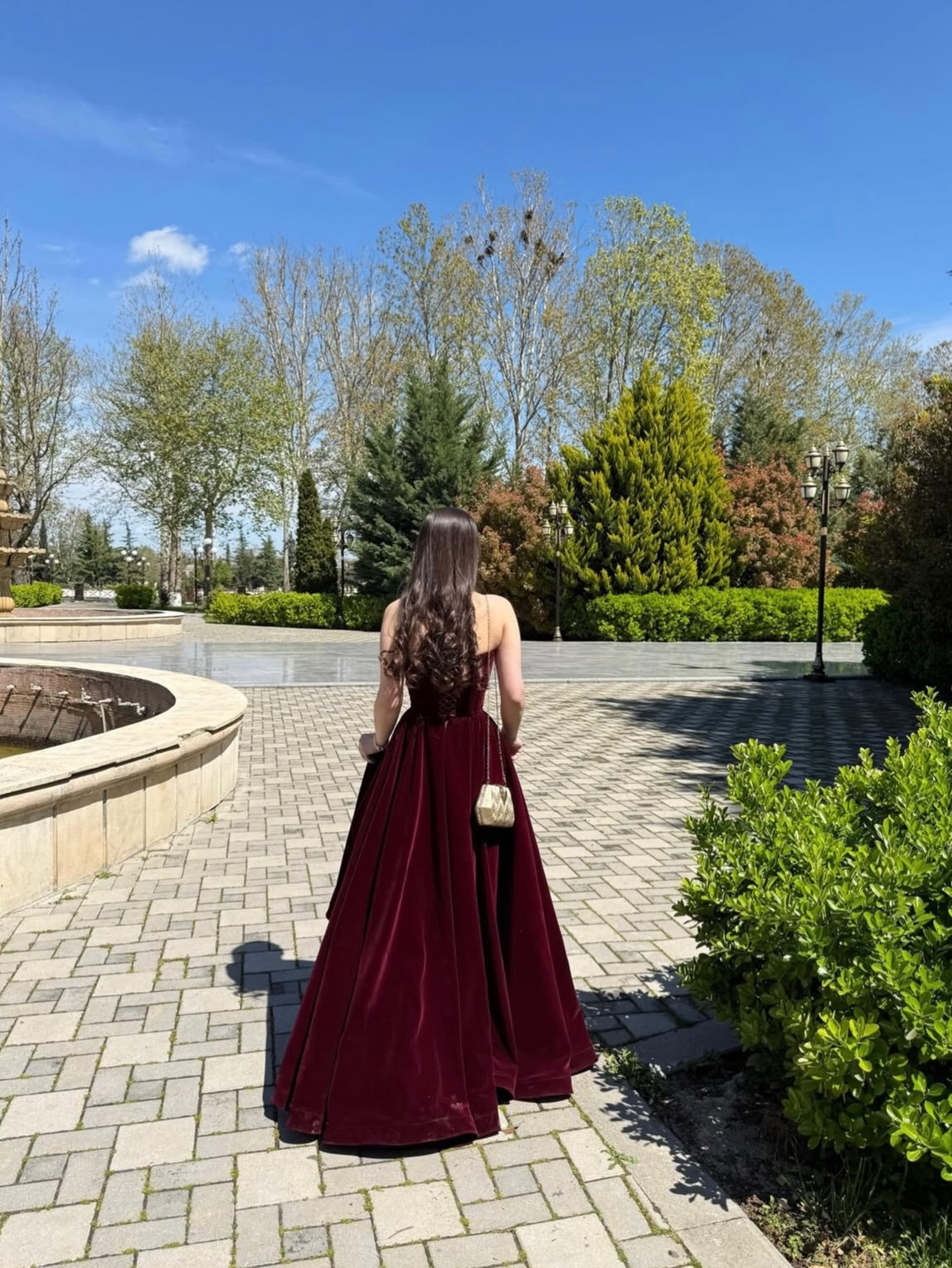 Strapless Velvet A-Line Ball Gown with Lace-Up Back