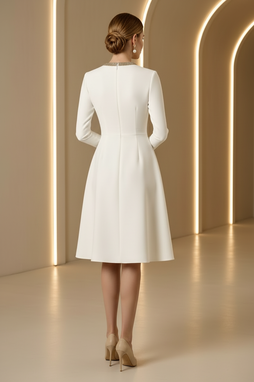 Embellished Wrap-Style Midi Dress