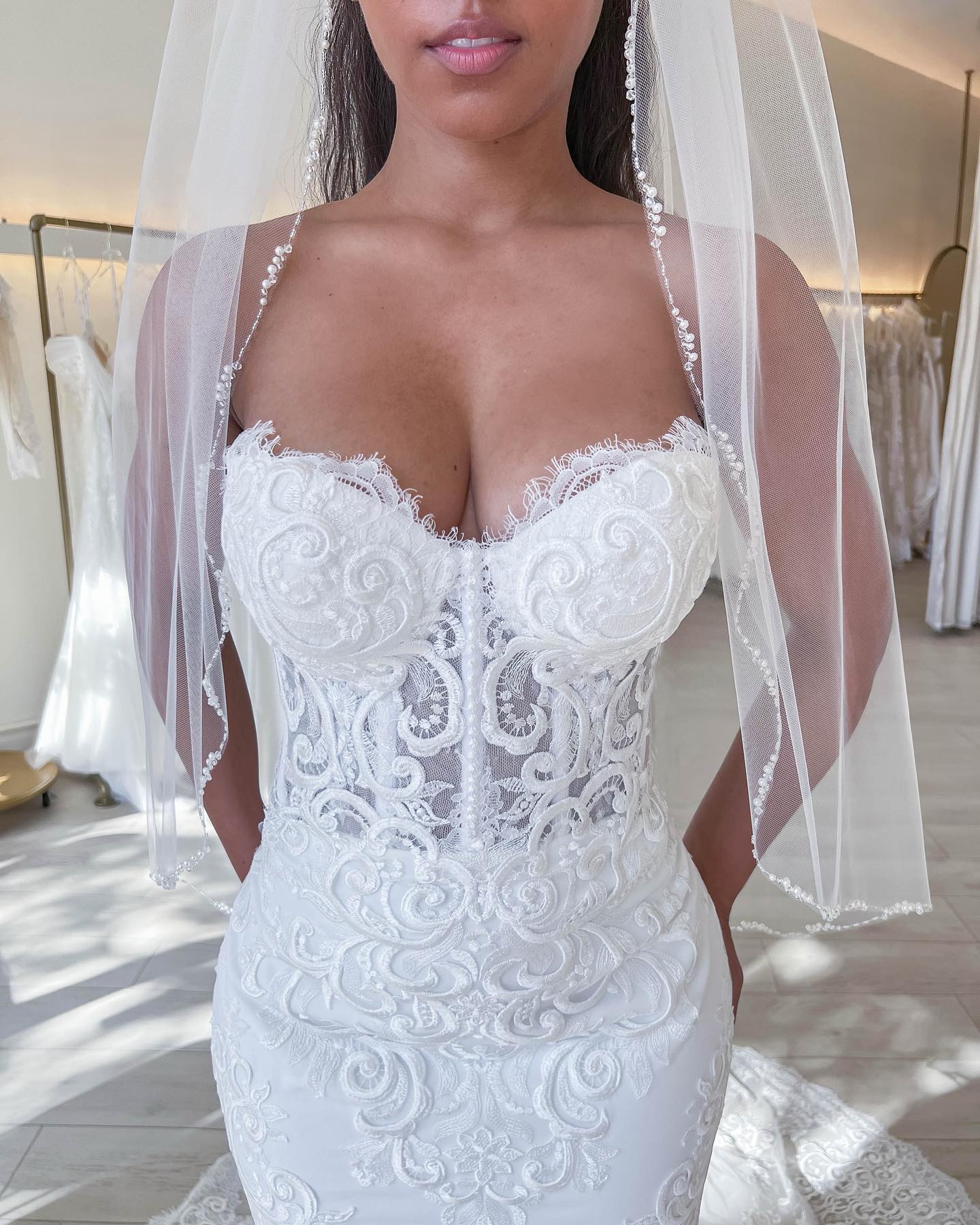 Strapless Corset Lace Mermaid Wedding Dress