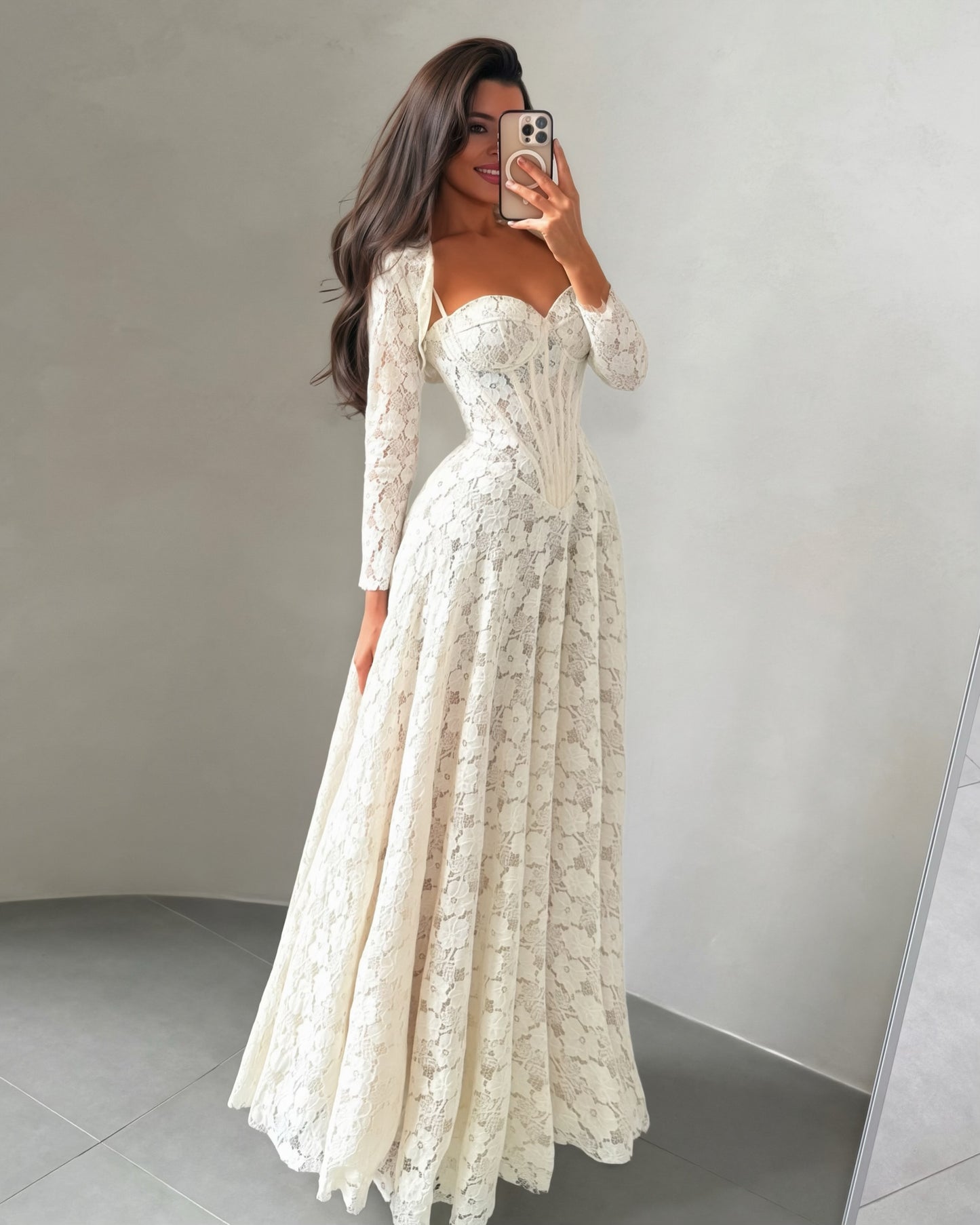 Sweetheart Corset Lace Ball Gown with Jacket
