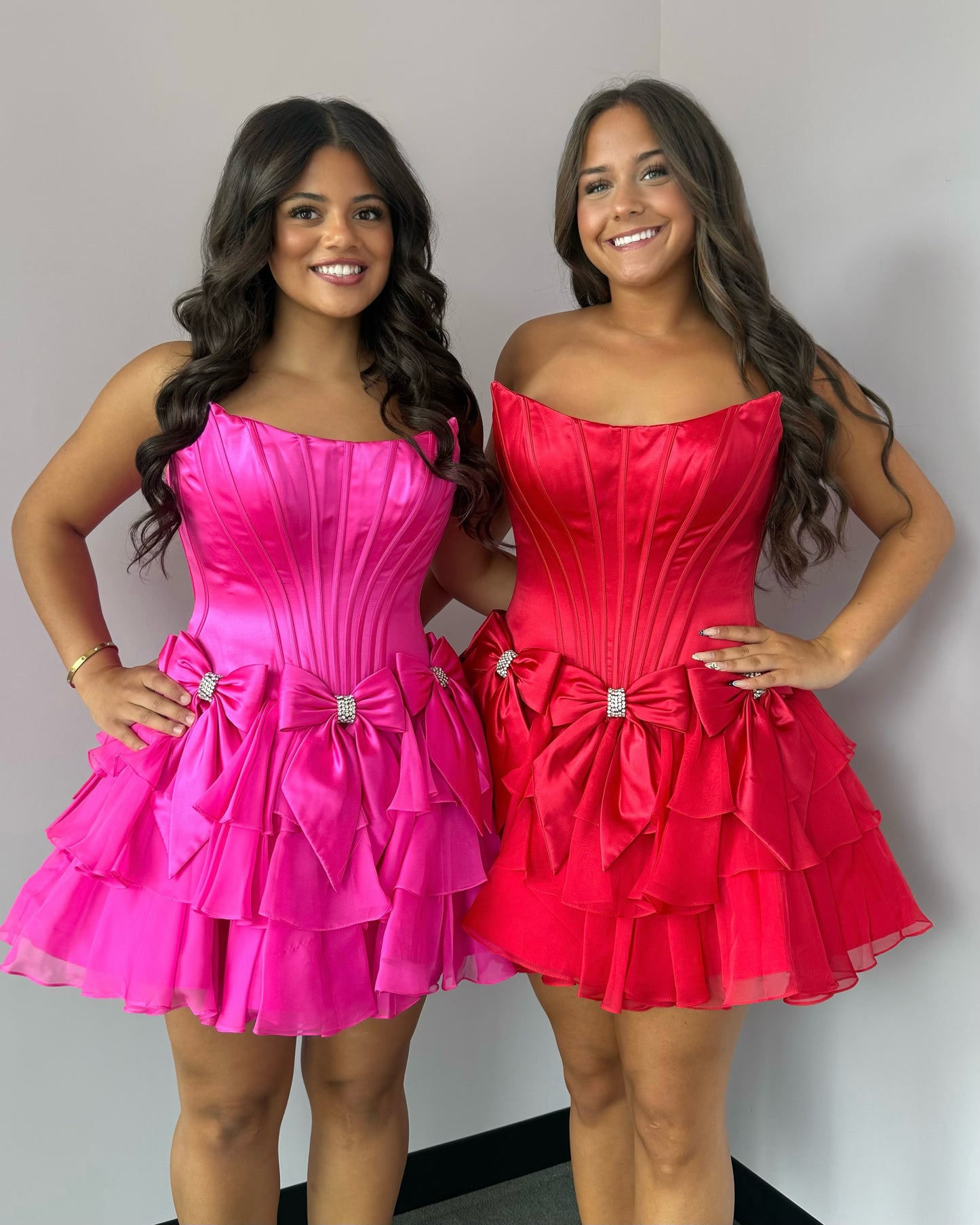 Strapless Corset Mini Dress with Tiered Ruffles