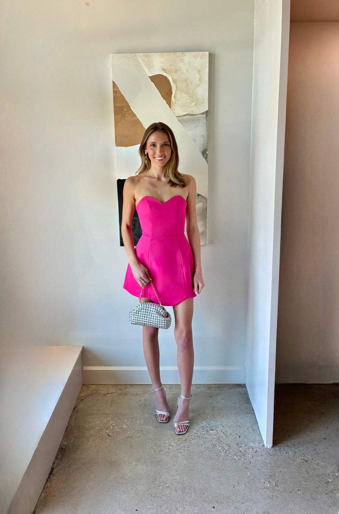 Strapless Sweetheart Fit and Flare Mini Dress