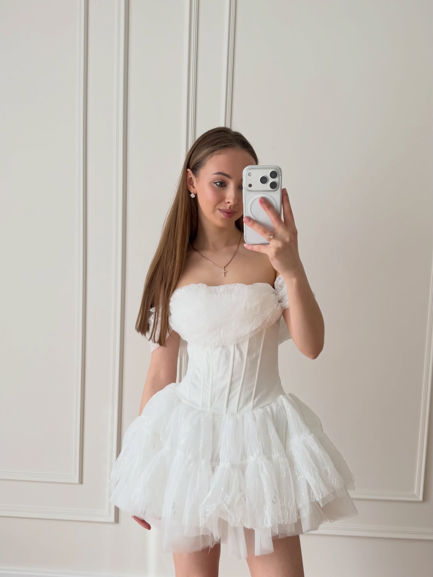 Off-the-Shoulder Corset Tiered Ruffle Mini Dress