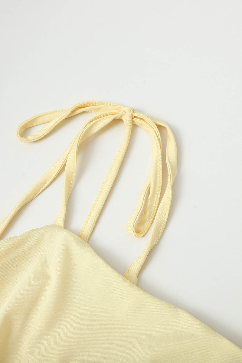 Ruched Tie-Strap Mini A-Line Dress