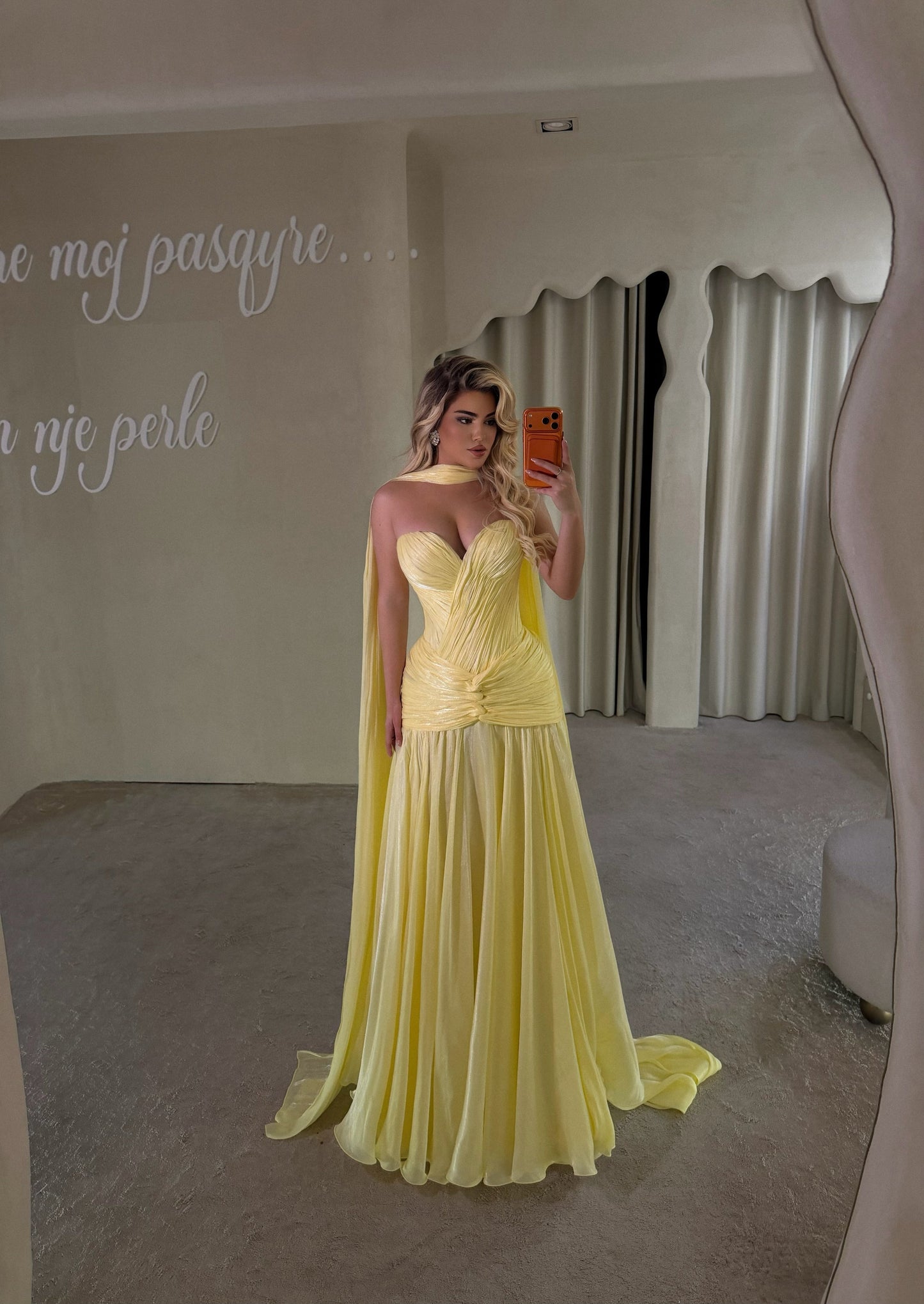 Pleated Corset Sweetheart Evening Gown with Cape