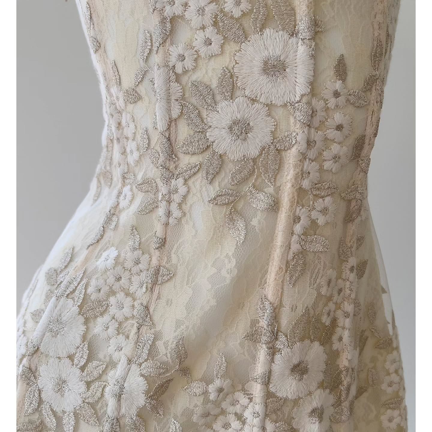 Strapless Floral Lace Corset A-Line Mini Dress