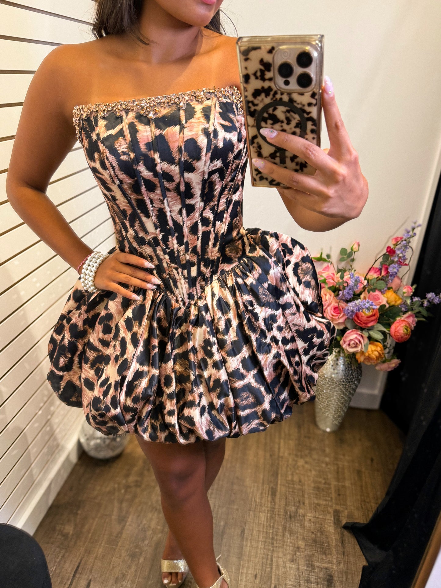Strapless Corset Bubble Mini Dress