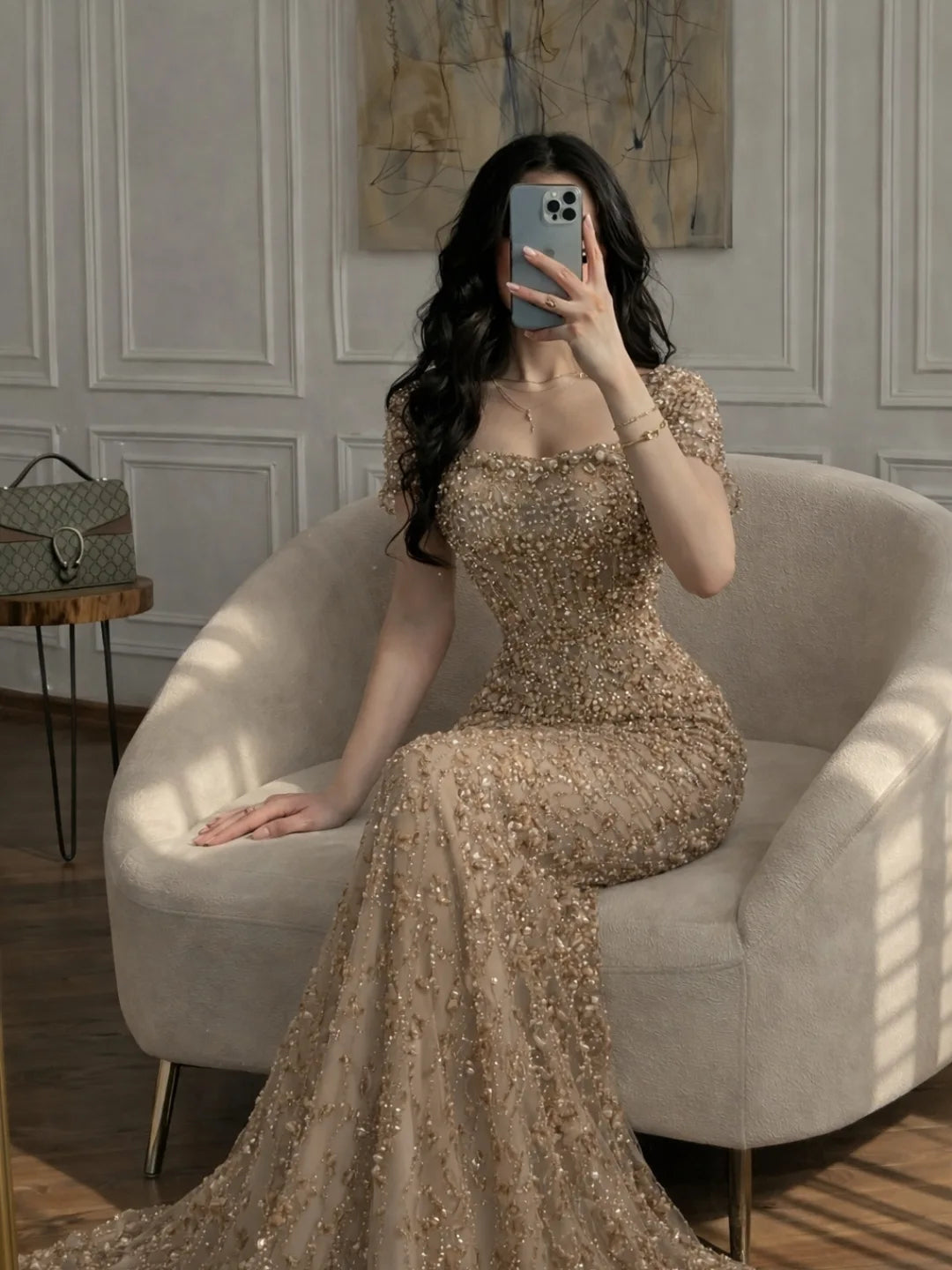Embellished Mermaid Evening Gown