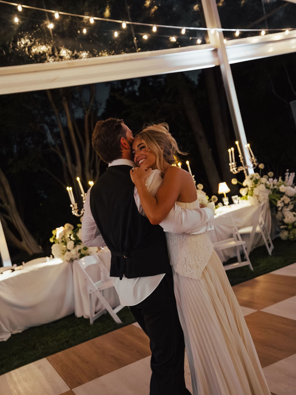 Off-Shoulder Lace Bodice Ball Gown Wedding Dress