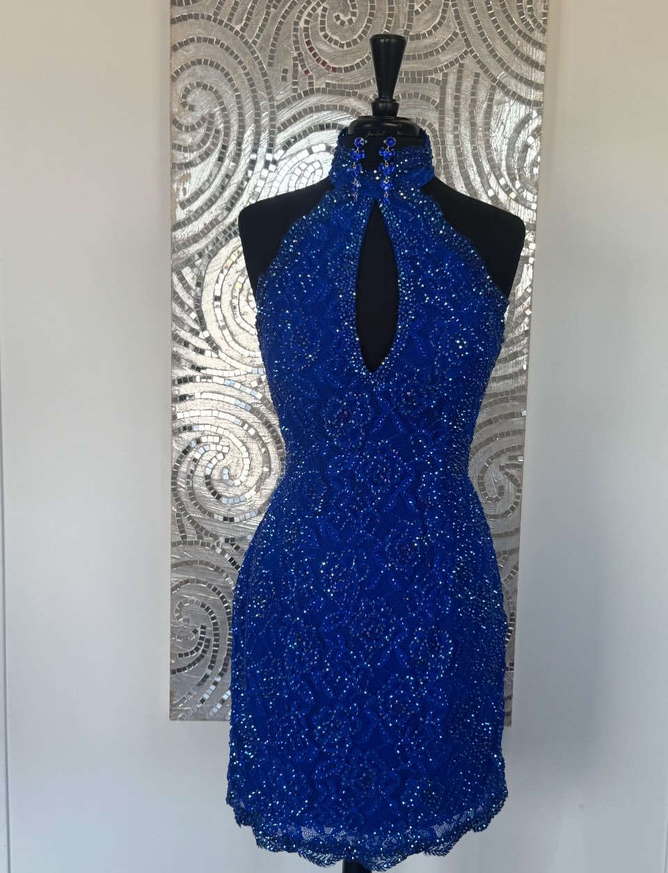 Sequin Halter Keyhole Bodycon Mini Dress