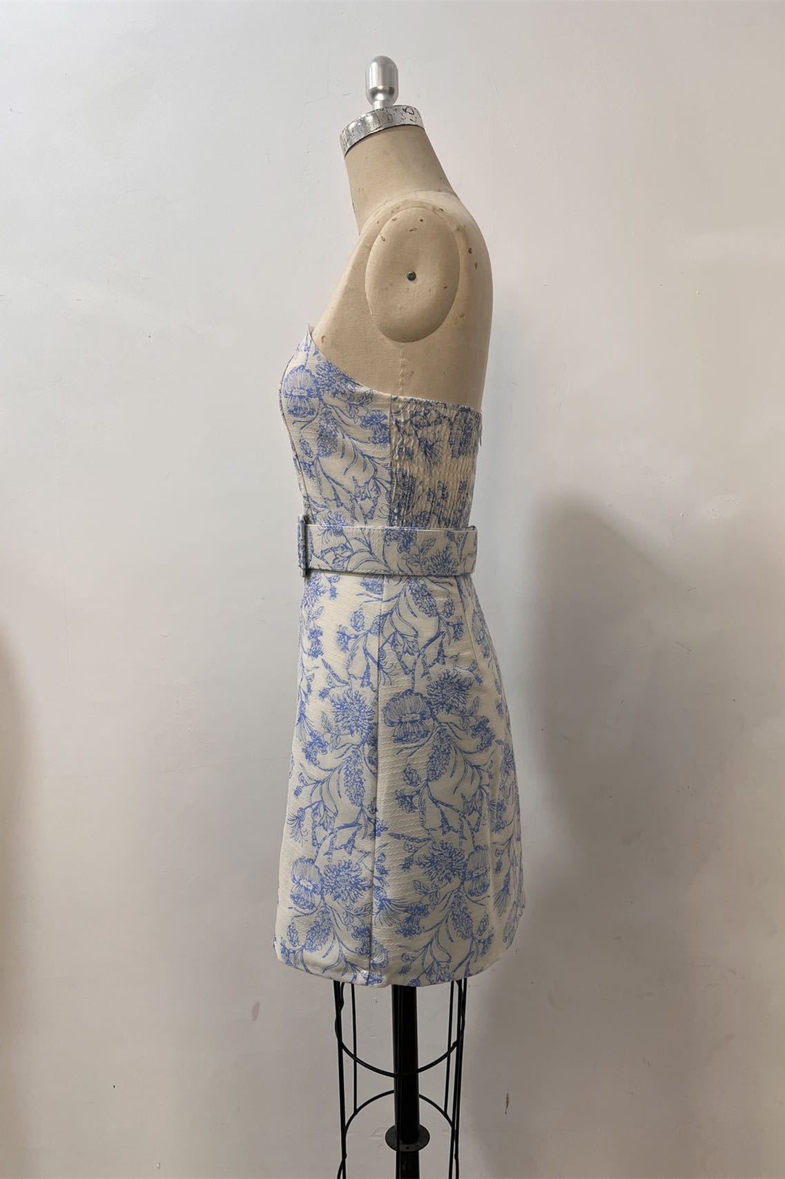 Strapless Floral Print Mini Dress