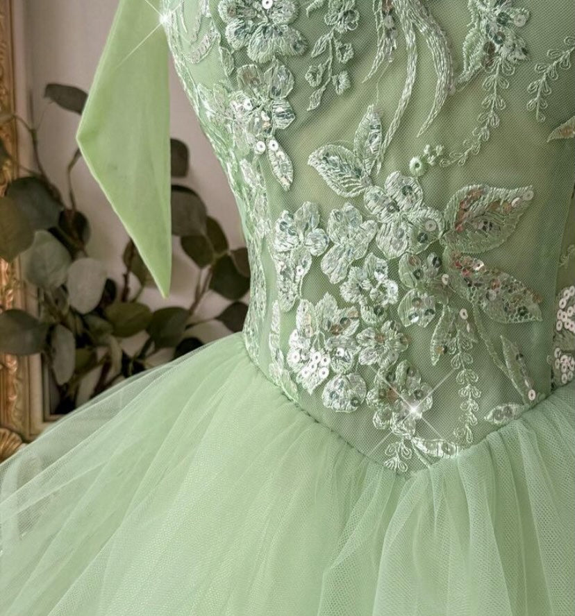 Sweetheart Lace Corset Tiered Tulle Homecoming Dress