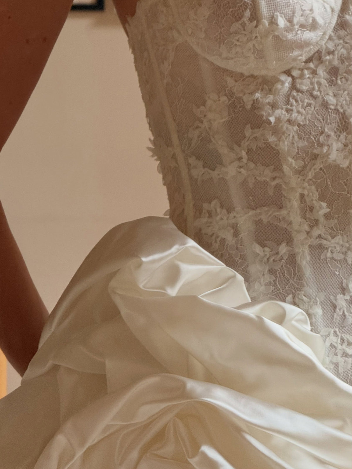 Strapless Lace Corset Mini Dress with Bubble Skirt