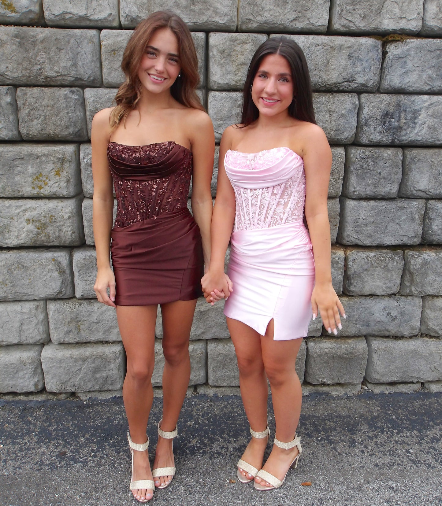 Corset Bodice Sequin Mini Dress with Lace-Up Back