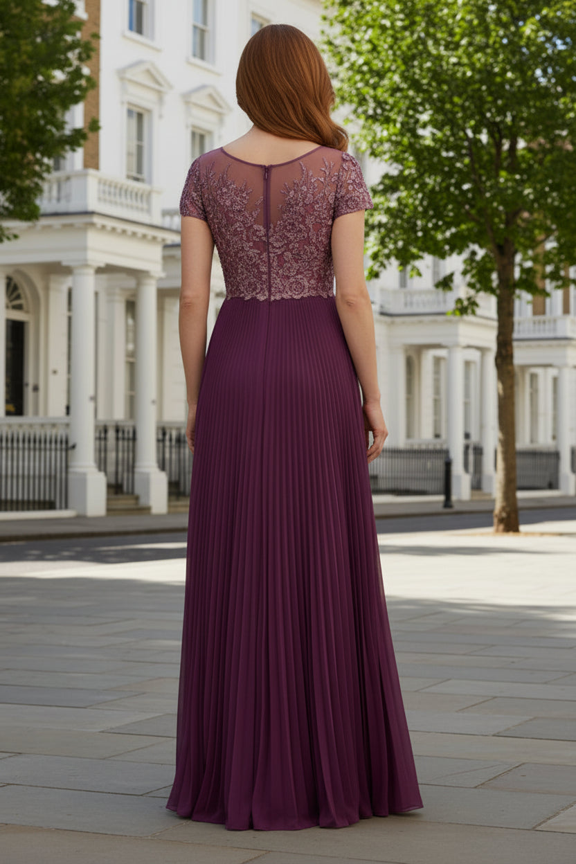 Elegant Pleated A-Line Evening Dress