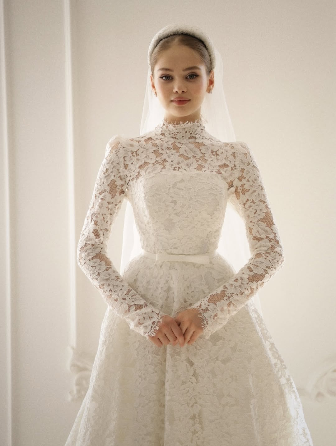 High Neck Lace A-Line Wedding Dress