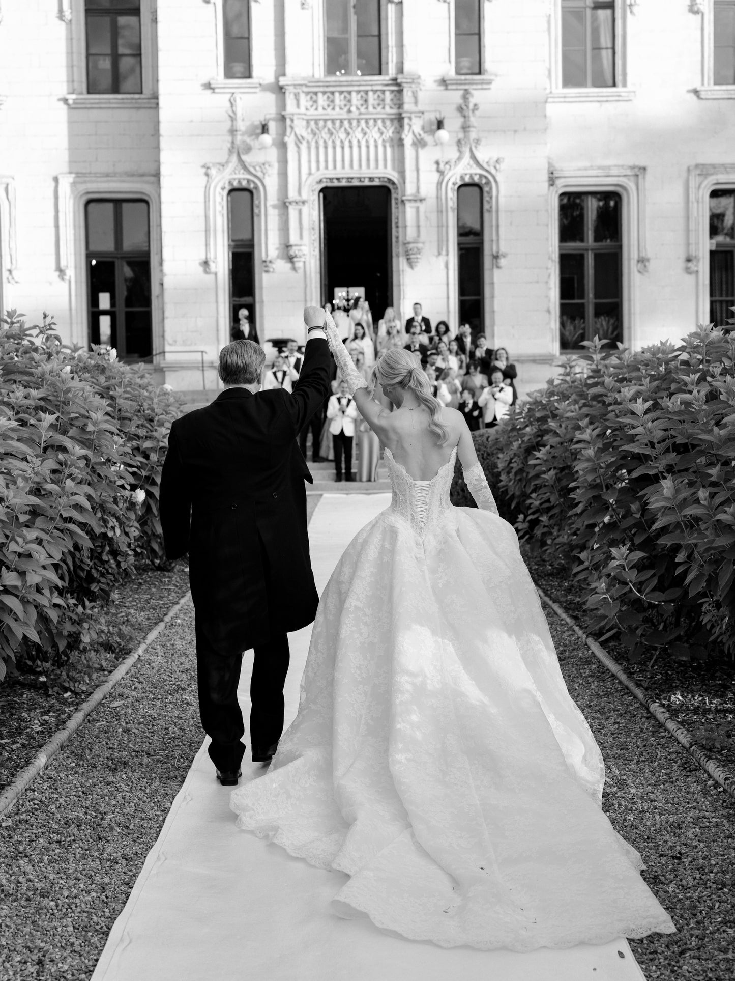 Strapless Lace Corset Ball Gown Wedding Dress