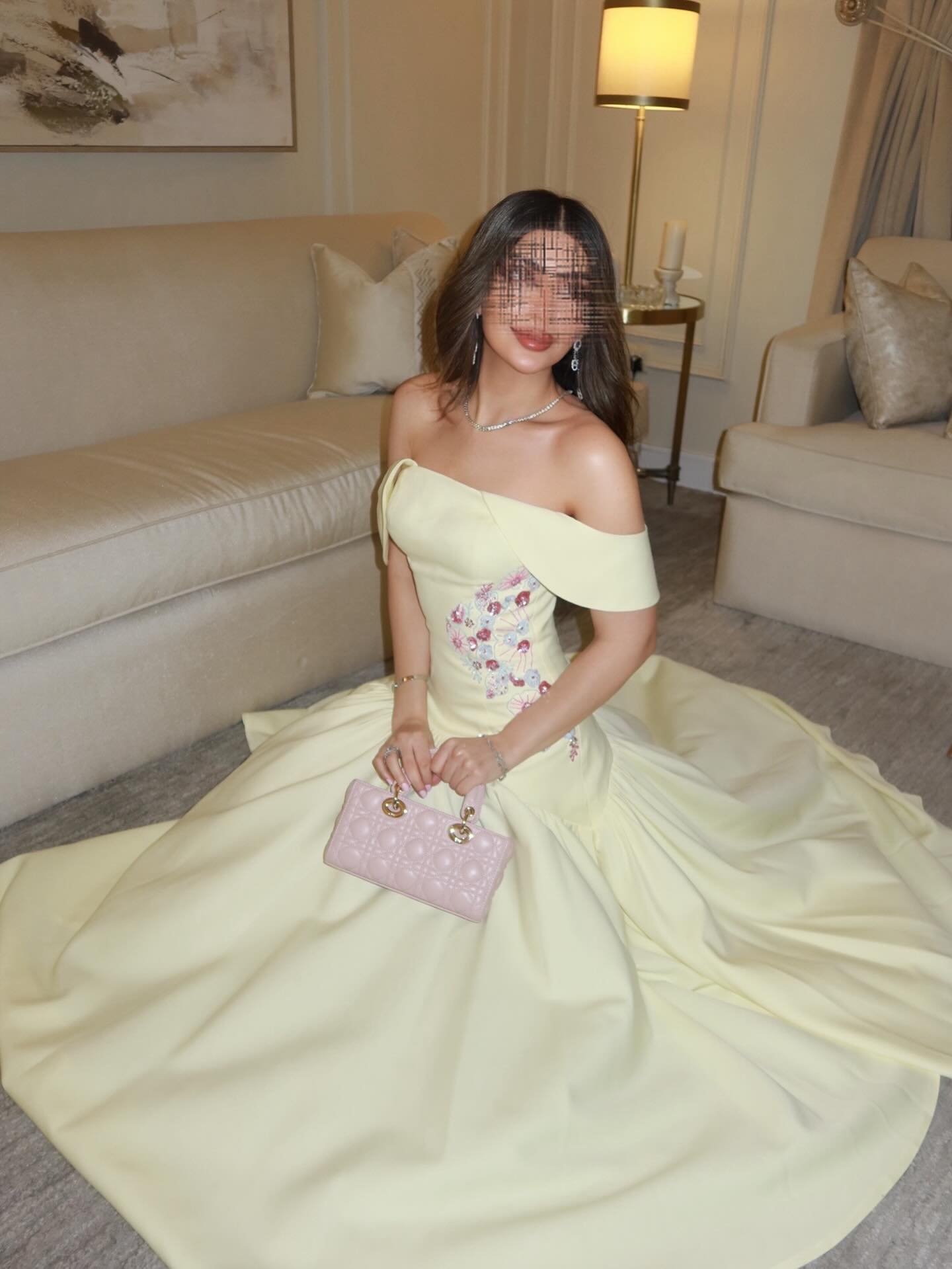 Off-Shoulder Embroidered Ball Gown